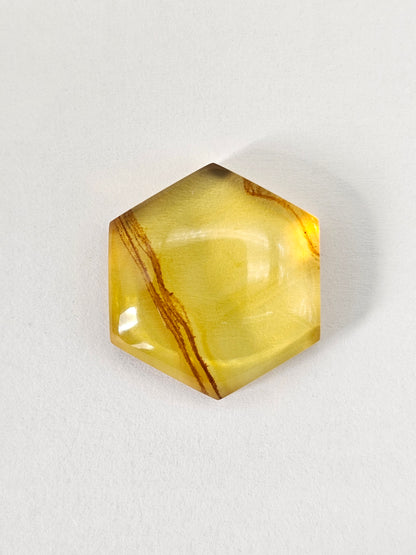 Amber Hexagon Cabochon