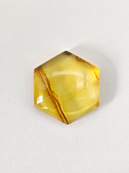 Amber Hexagon Cabochon
