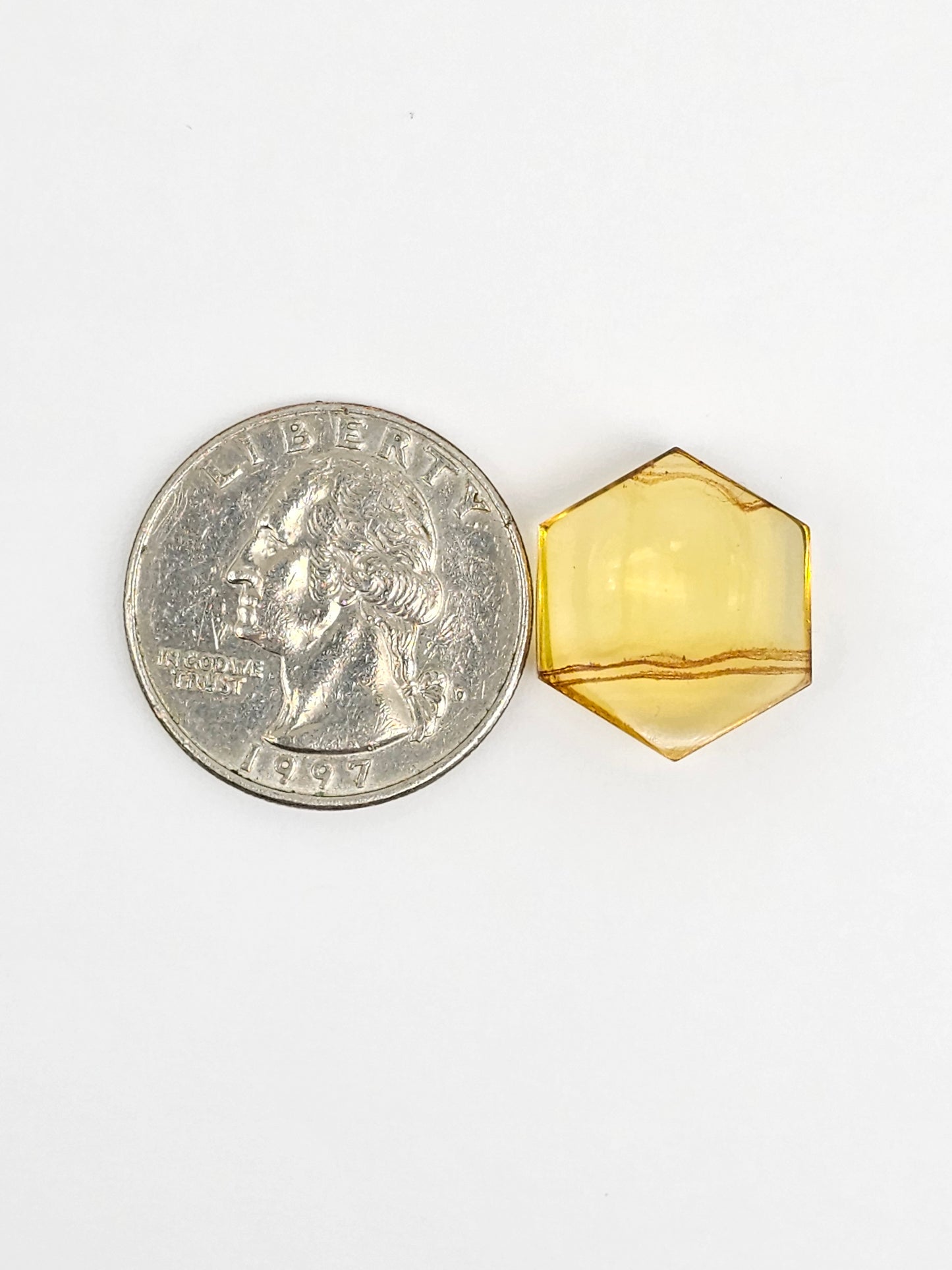 Amber Hexagon Cabochon