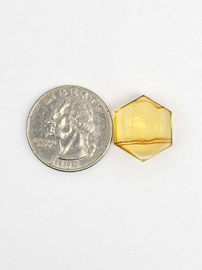 Amber Hexagon Cabochon