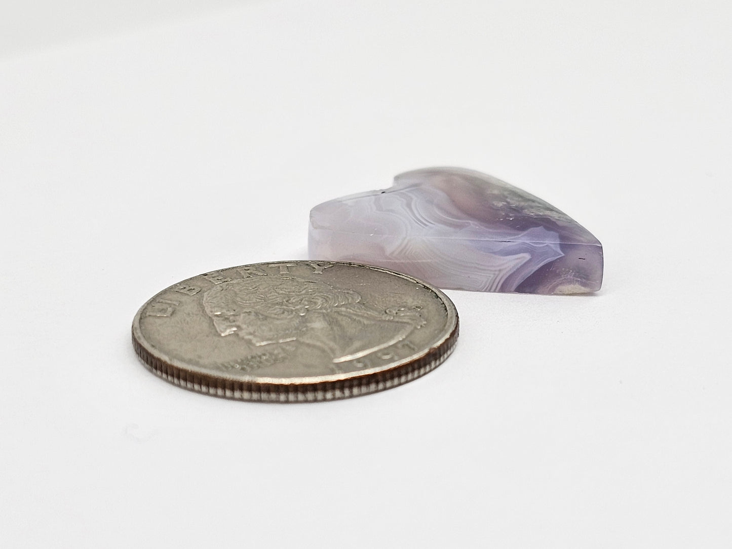 Moss agate heart cabochon