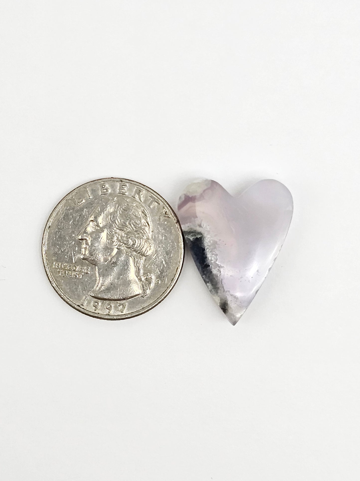 Moss agate heart cabochon