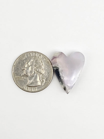 Moss agate heart cabochon