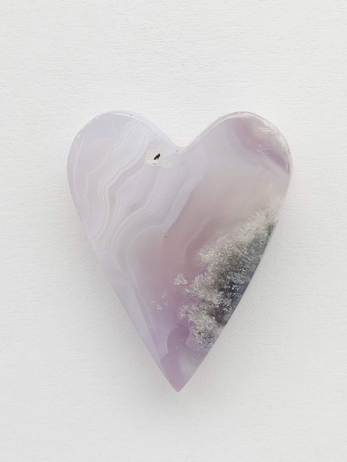 Moss agate heart cabochon
