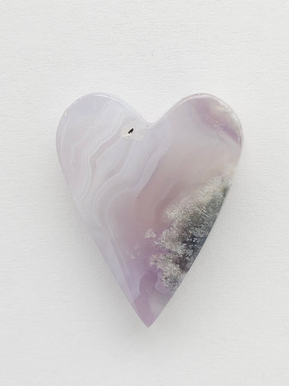 Moss agate heart cabochon