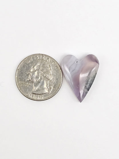 Moss agate heart cabochon