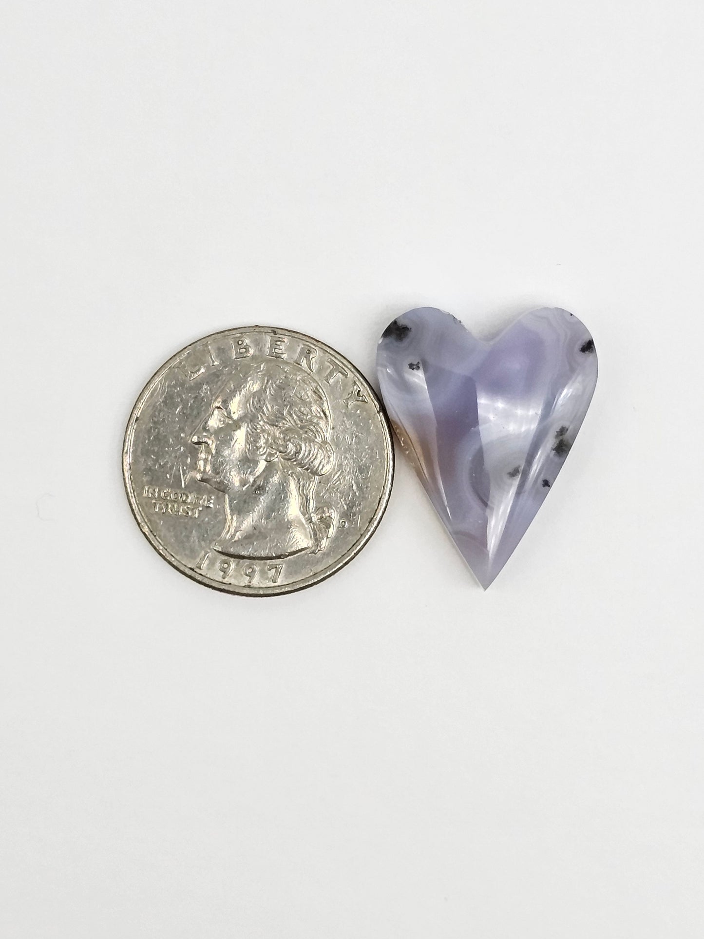 Moss agate heart cabochon