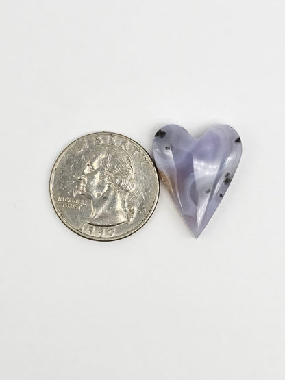 Moss agate heart cabochon