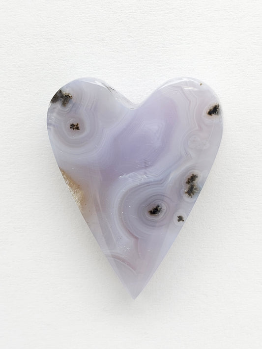 Moss agate heart cabochon