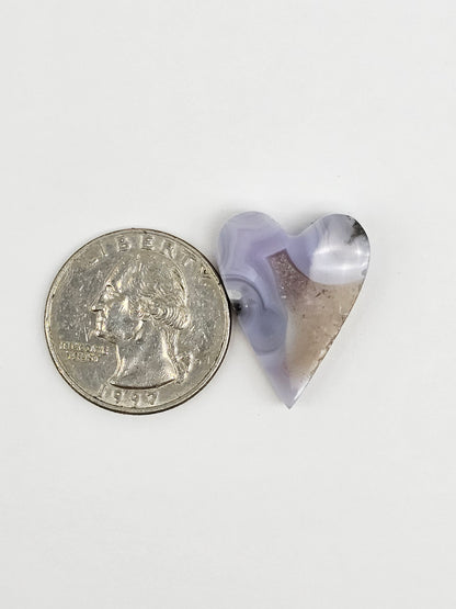 Moss agate heart cabochon