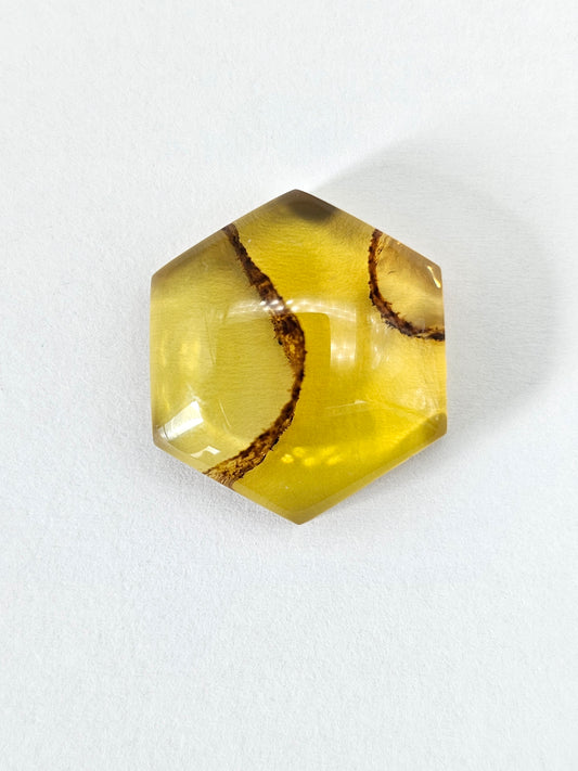 Amber Hexagon Cabochon
