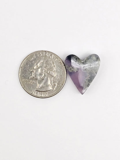 Moss agate heart cabochon