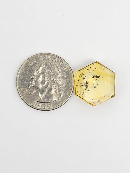 Amber Hexagon Cabochon