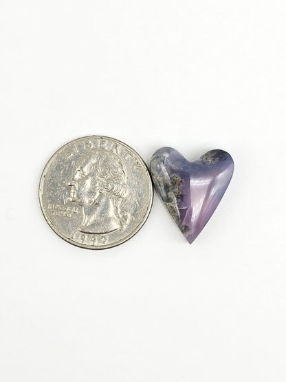 Moss agate heart cabochon
