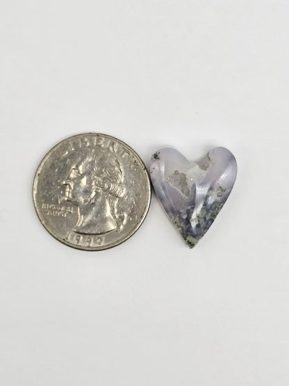 Moss agate heart cabochon