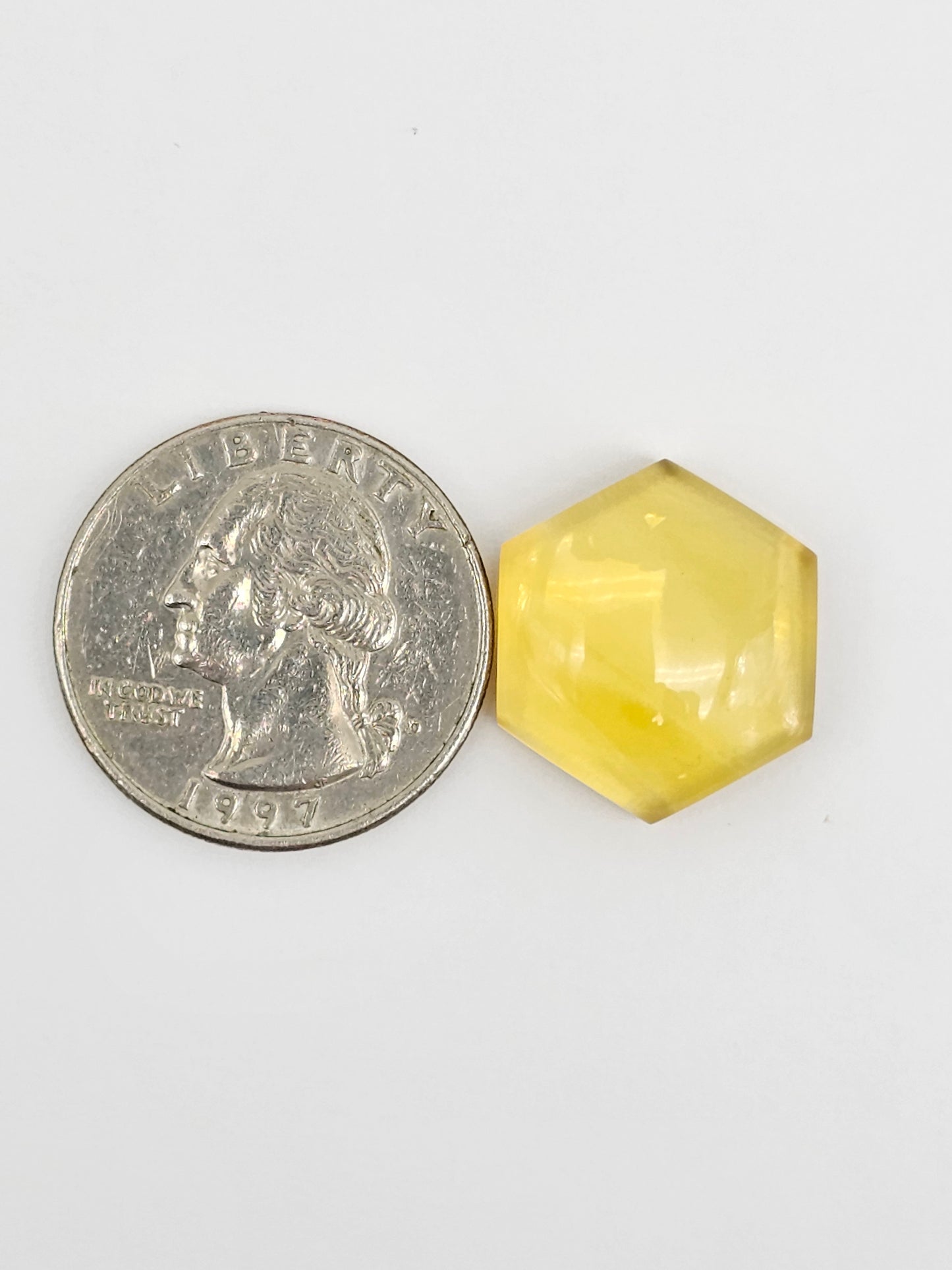 Amber Hexagon Cabochon