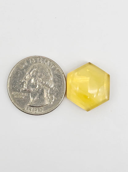 Amber Hexagon Cabochon