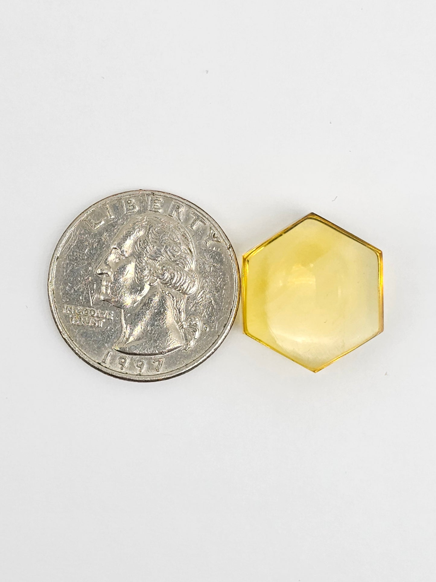Amber Hexagon Cabochon