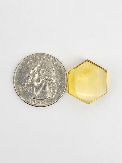 Amber Hexagon Cabochon