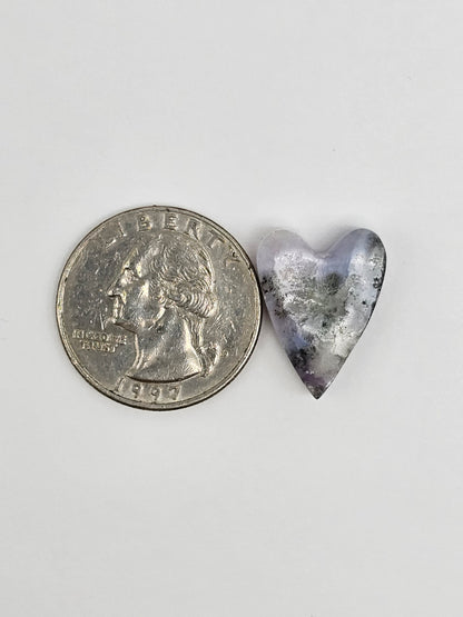 Moss agate heart cabochon
