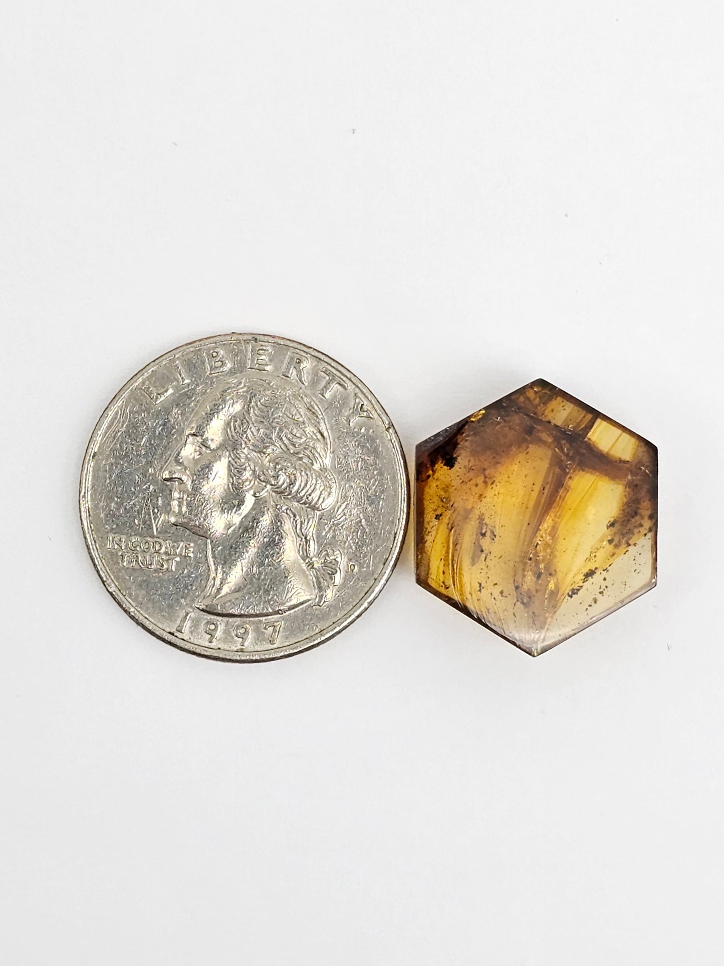 Amber Hexagon Cabochon