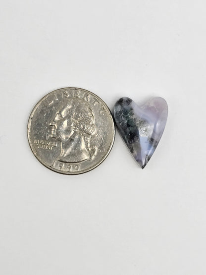 Moss agate heart cabochon