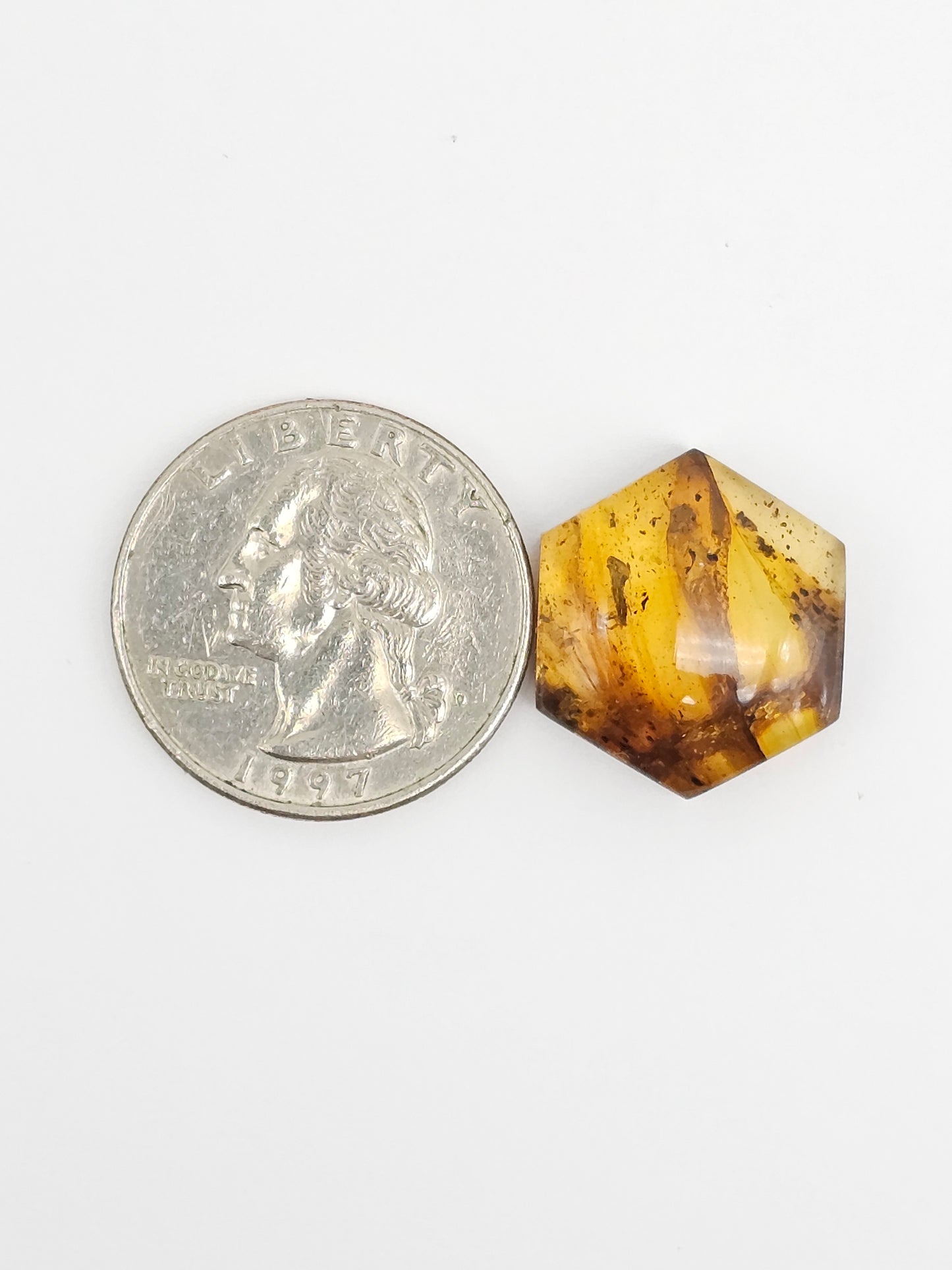 Amber Hexagon Cabochon