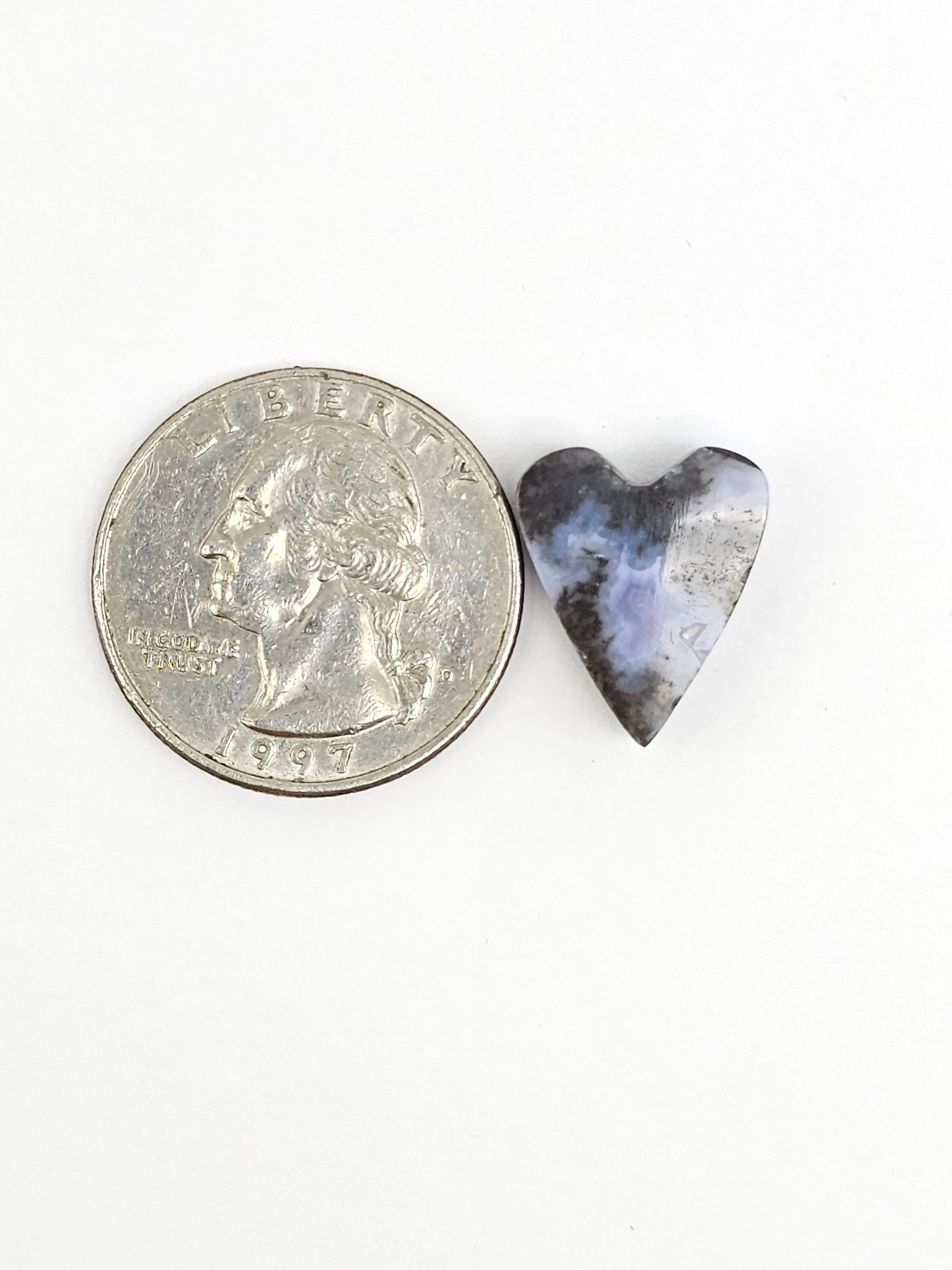 Moss agate heart cabochon