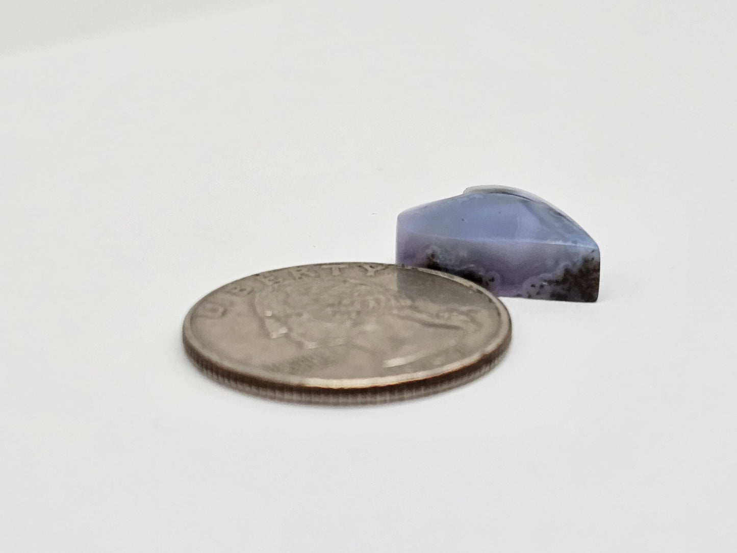 Moss agate heart cabochon