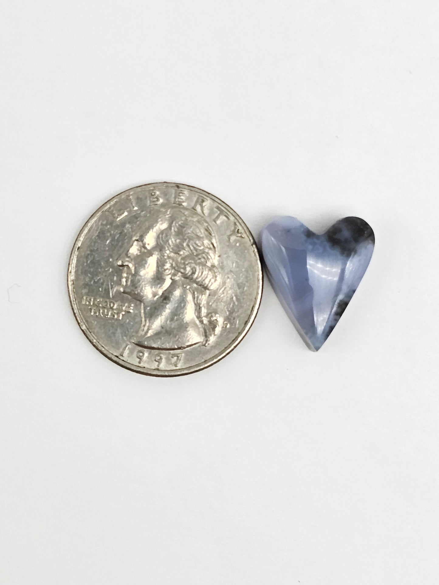 Moss agate heart cabochon