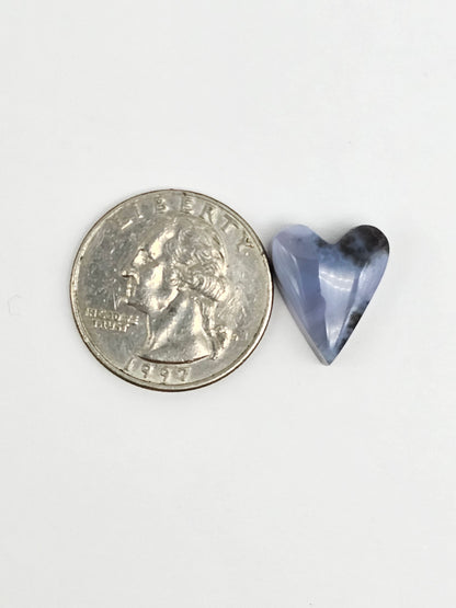 Moss agate heart cabochon