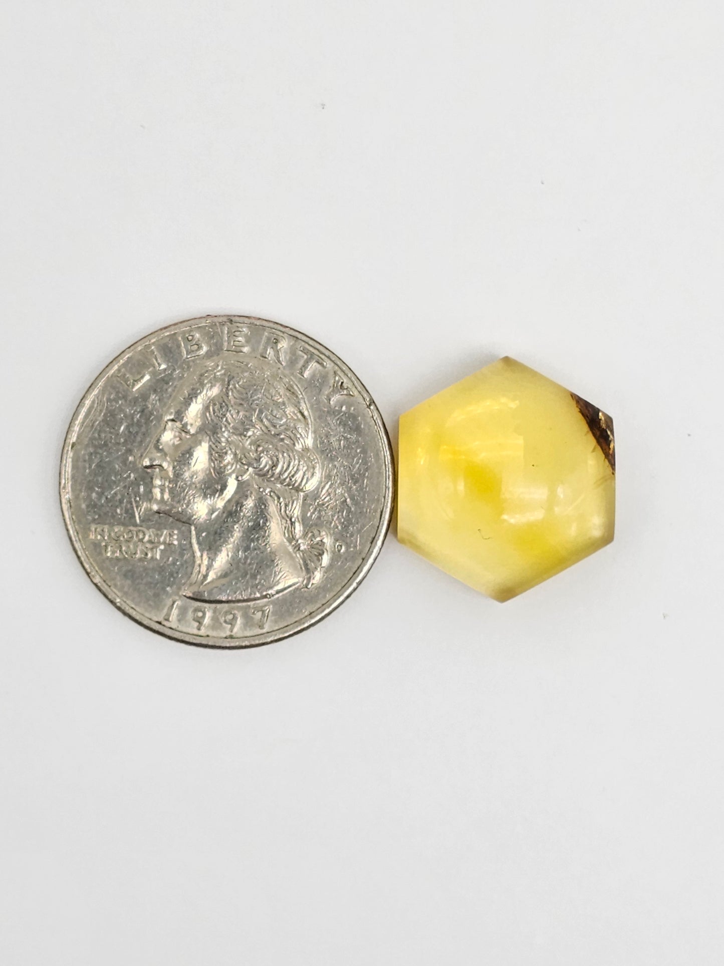 Amber Hexagon Cabochon