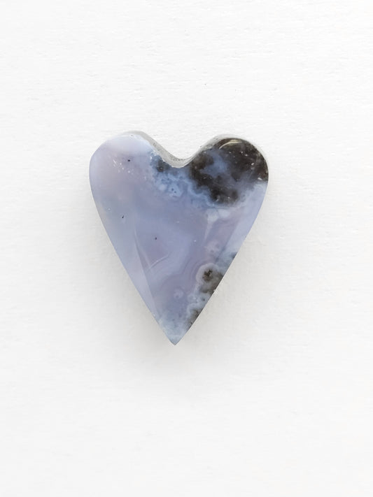 Moss agate heart cabochon