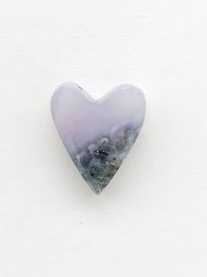Moss agate heart cabochon