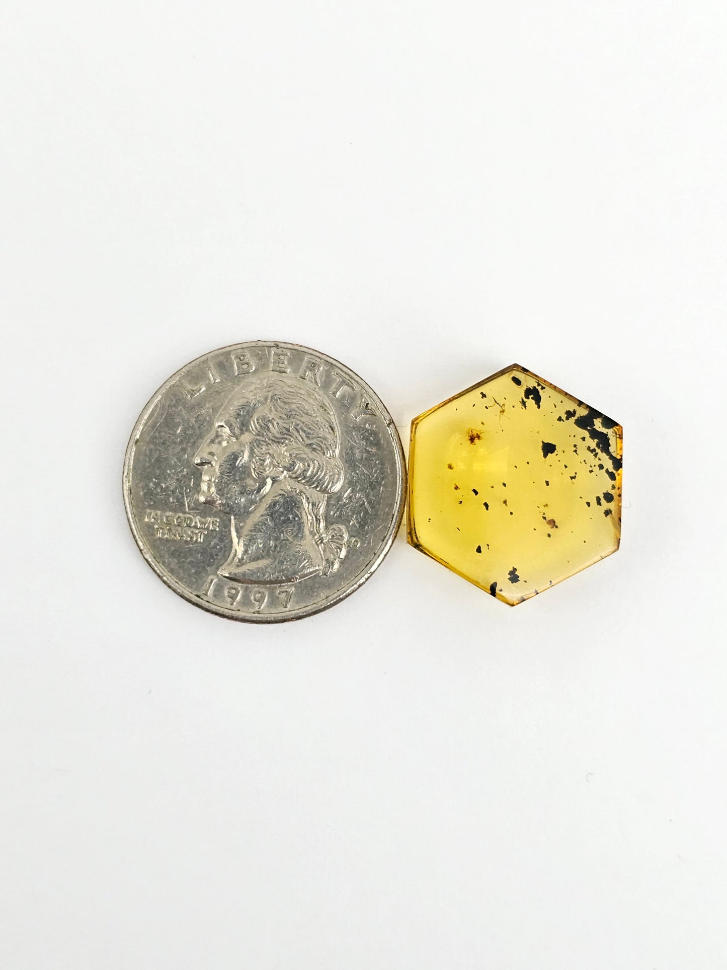 Amber Hexagon Cabochon