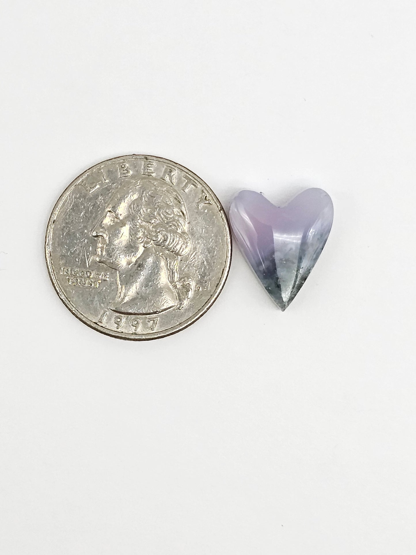 Moss agate heart cabochon