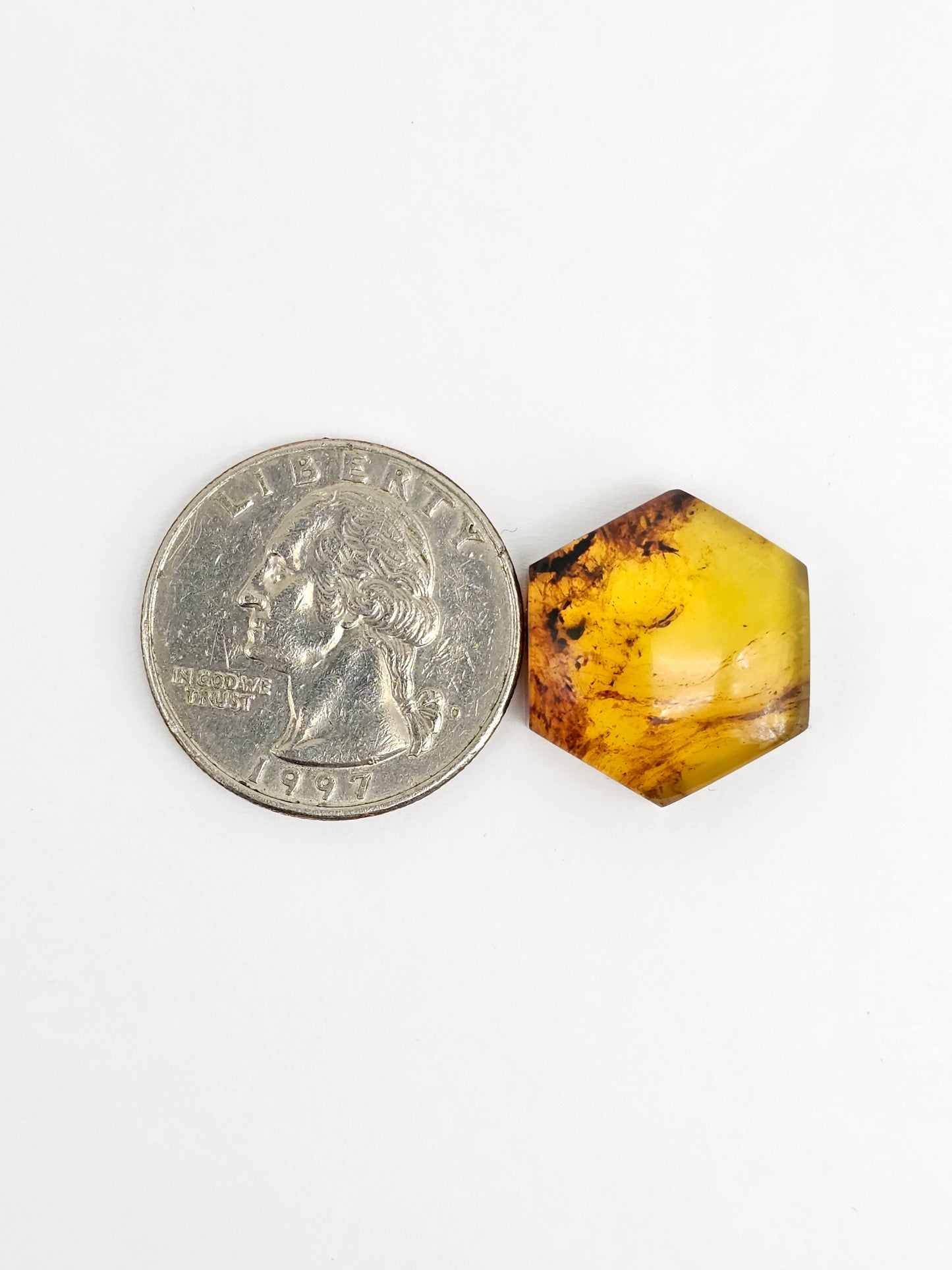 Amber Hexagon Cabochon