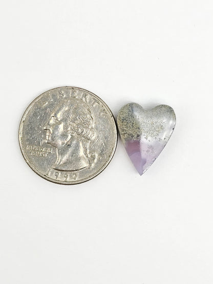 Moss agate heart cabochon
