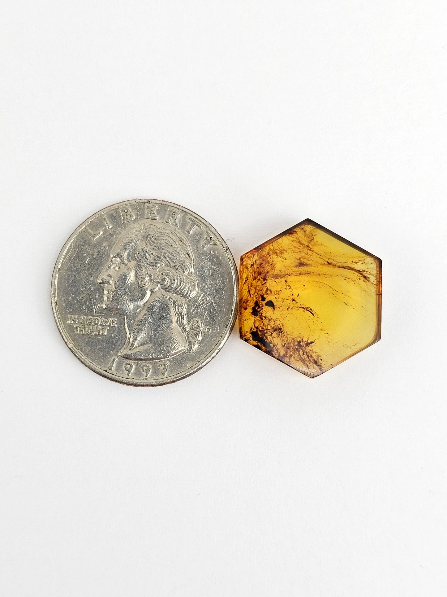 Amber Hexagon Cabochon