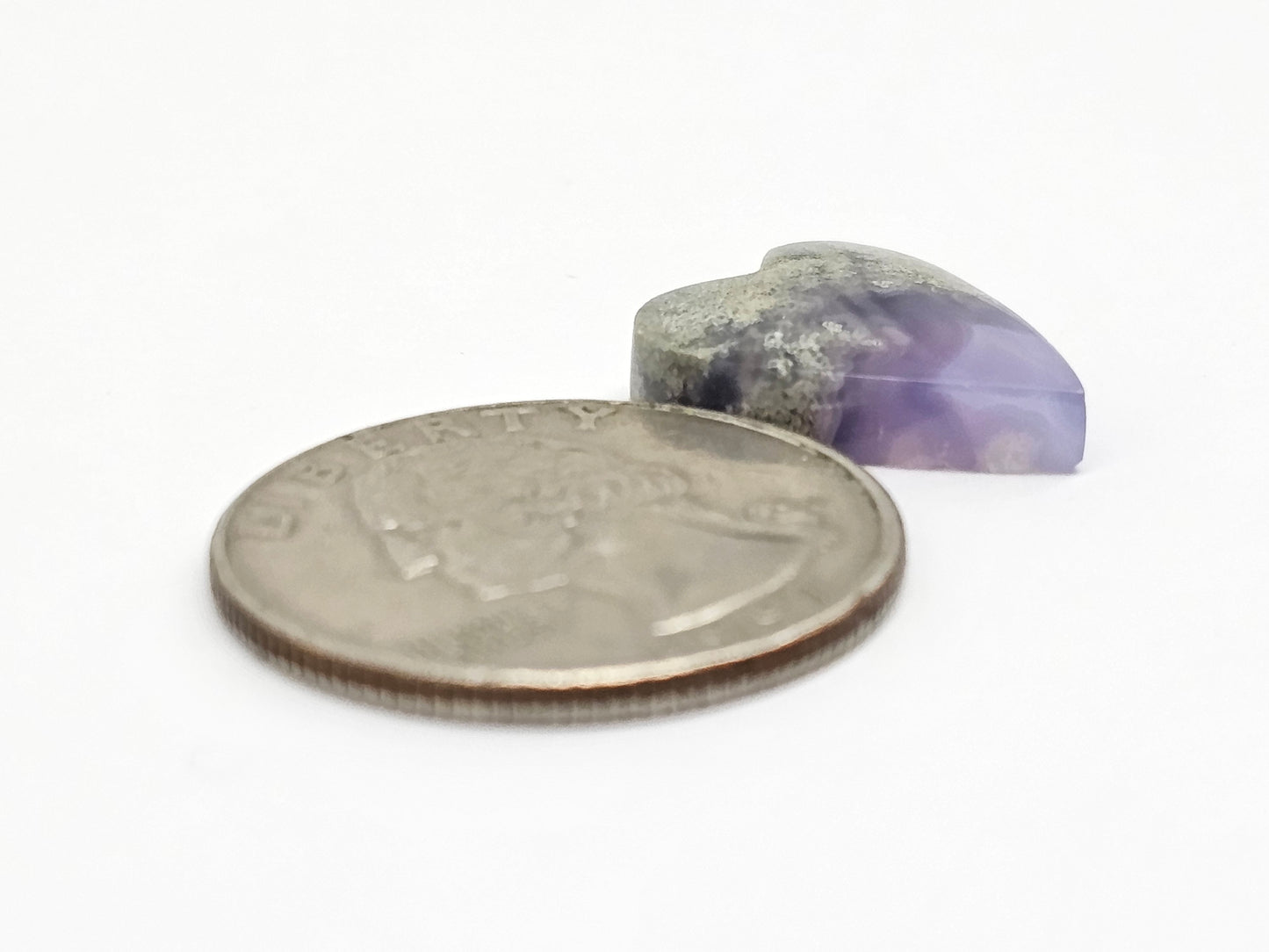 Moss agate heart cabochon