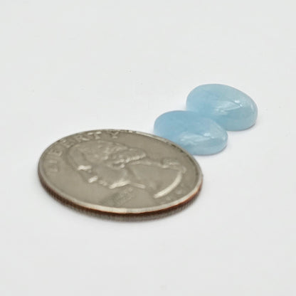 Aquamarine Silica Cabochon pair