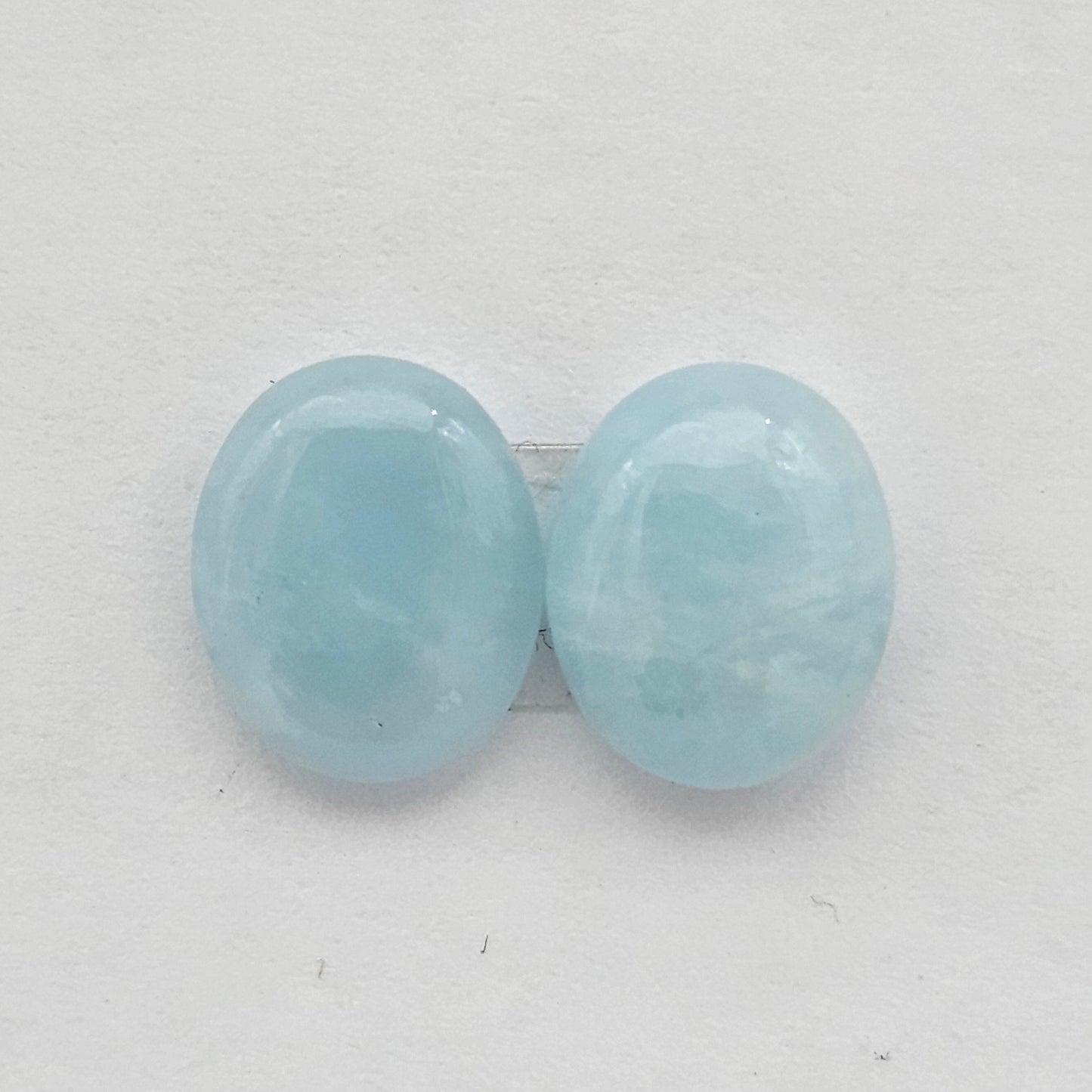 Aquamarine Silica Cabochon pair