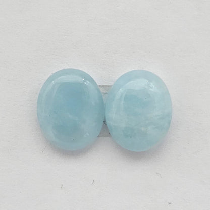 Aquamarine Silica Cabochon pair