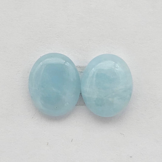 Aquamarine Silica Cabochon pair