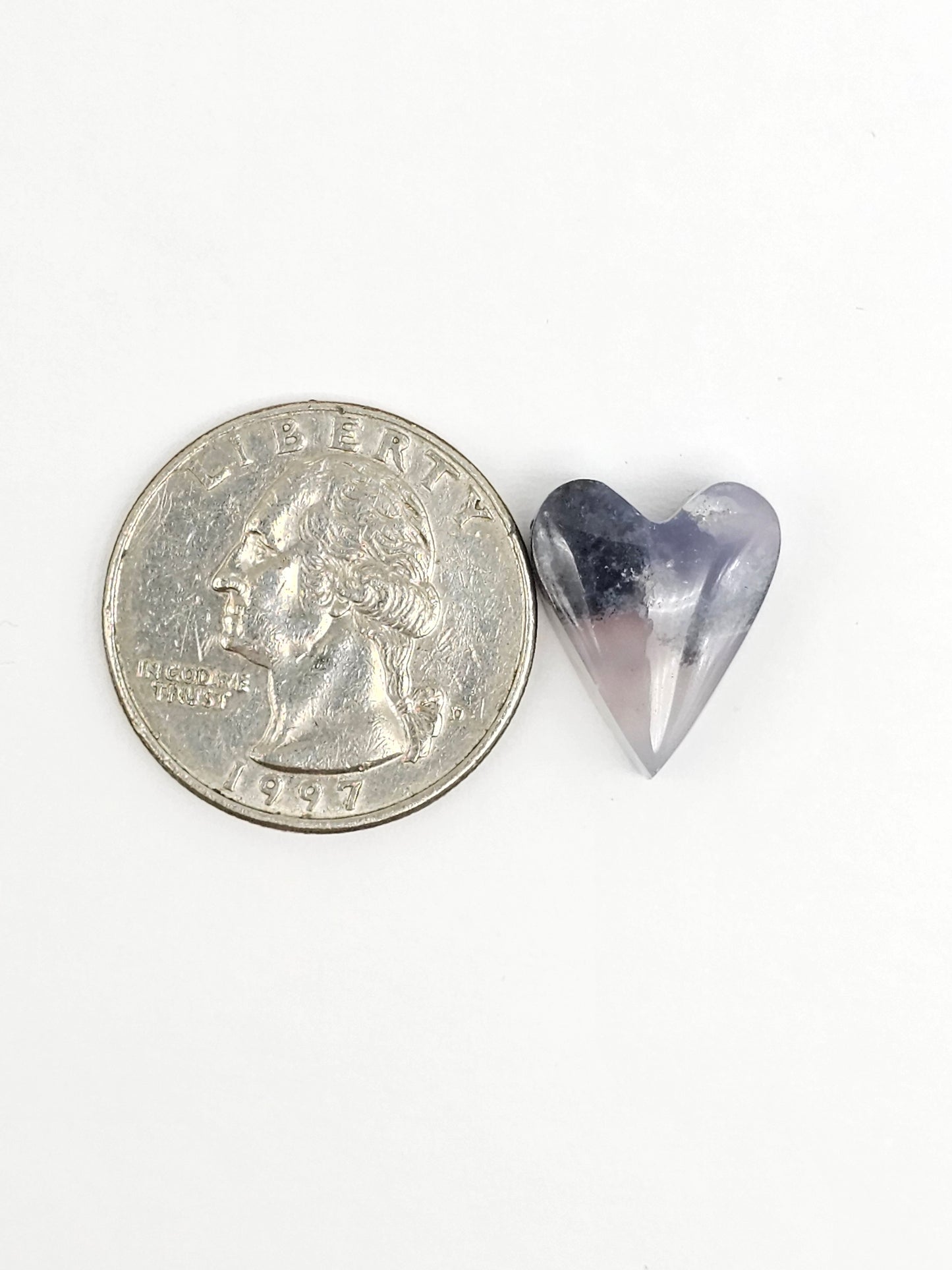 Moss agate heart cabochon