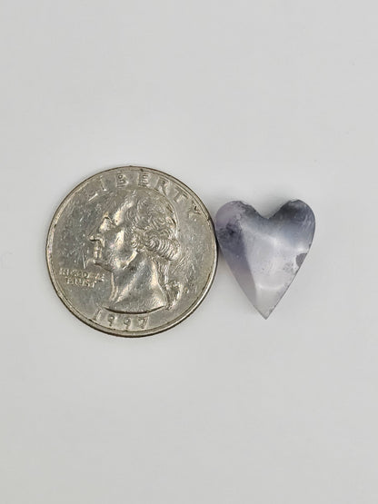 Moss agate heart cabochon