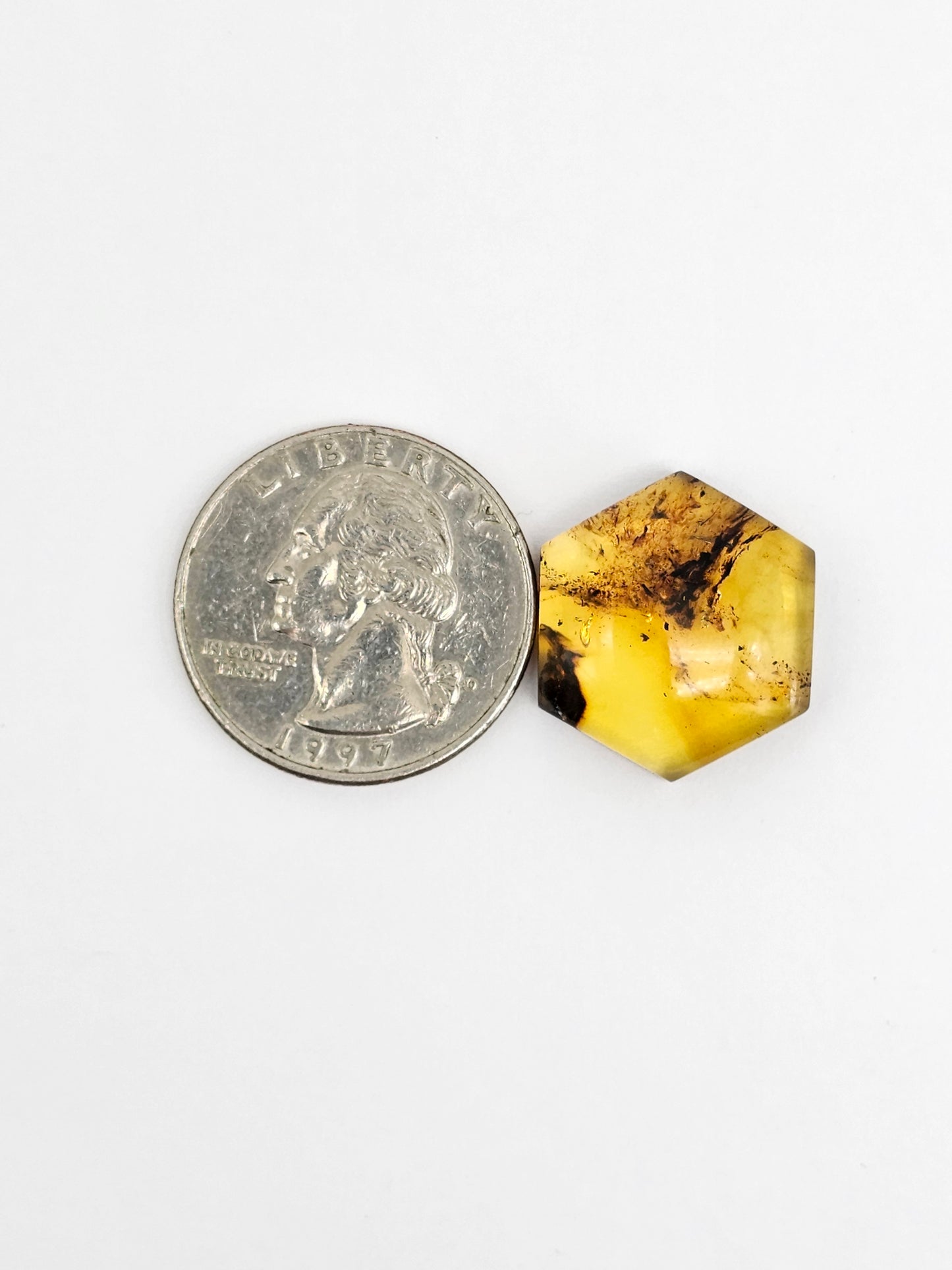 Amber Hexagon Cabochon
