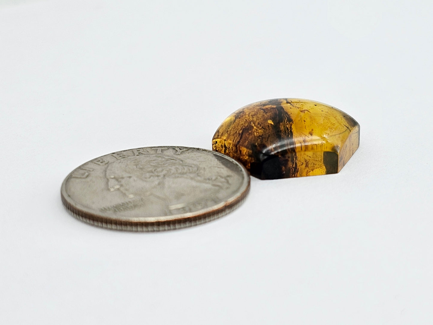Amber Hexagon Cabochon