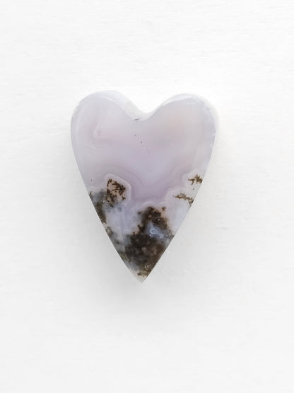 Moss agate heart cabochon