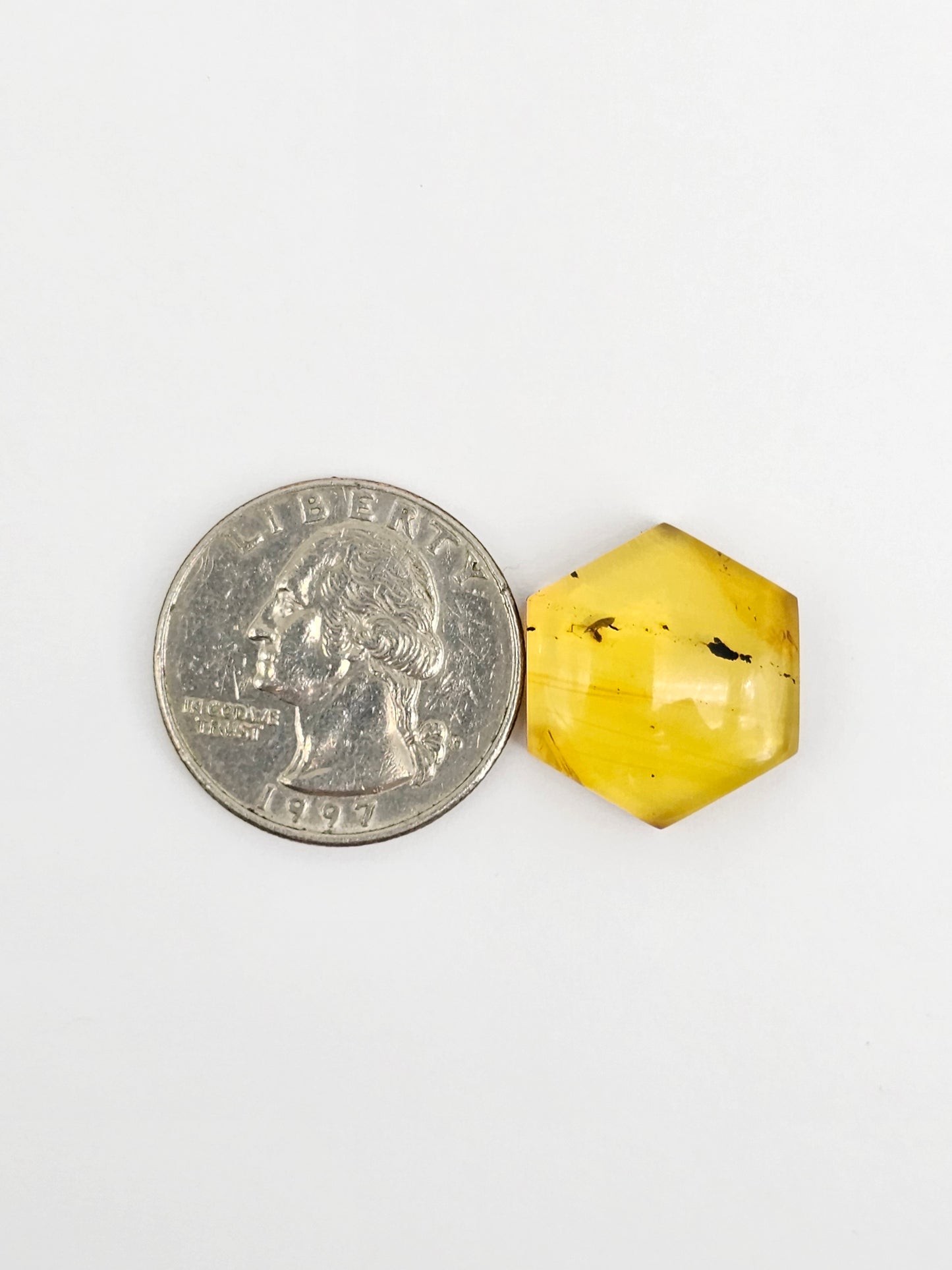 Amber Hexagon Cabochon